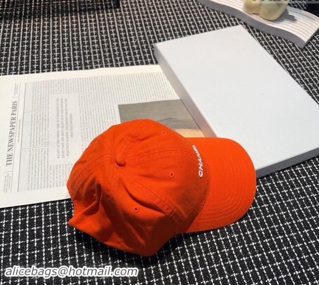 Cheapest Chanel Canvas Baseball hat 051302 Orange 2024