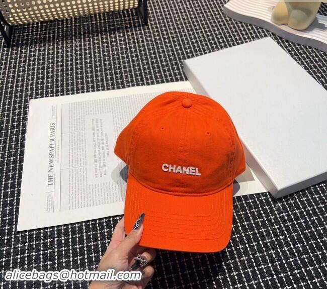 Cheapest Chanel Canvas Baseball hat 051302 Orange 2024