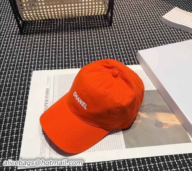 Cheapest Chanel Canvas Baseball hat 051302 Orange 2024