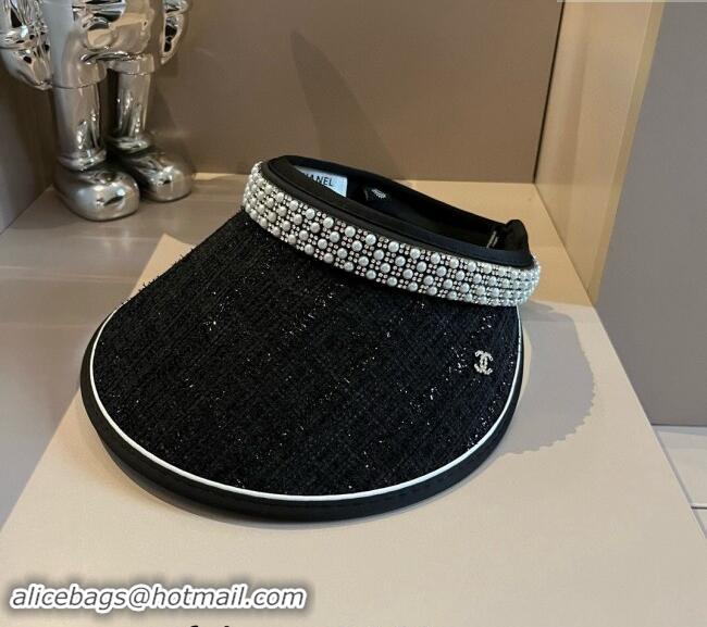 Market Sells Chanel Visor hat with pearls 0514 Black 2024