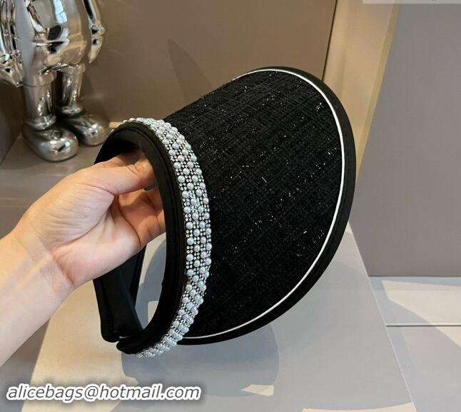 Market Sells Chanel Visor hat with pearls 0514 Black 2024