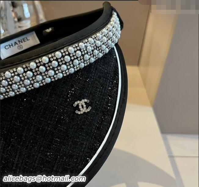 Market Sells Chanel Visor hat with pearls 0514 Black 2024