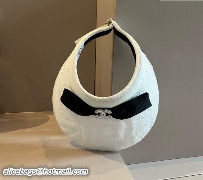 Spot Bulk Chanel Visor Hat 061901 White 2024