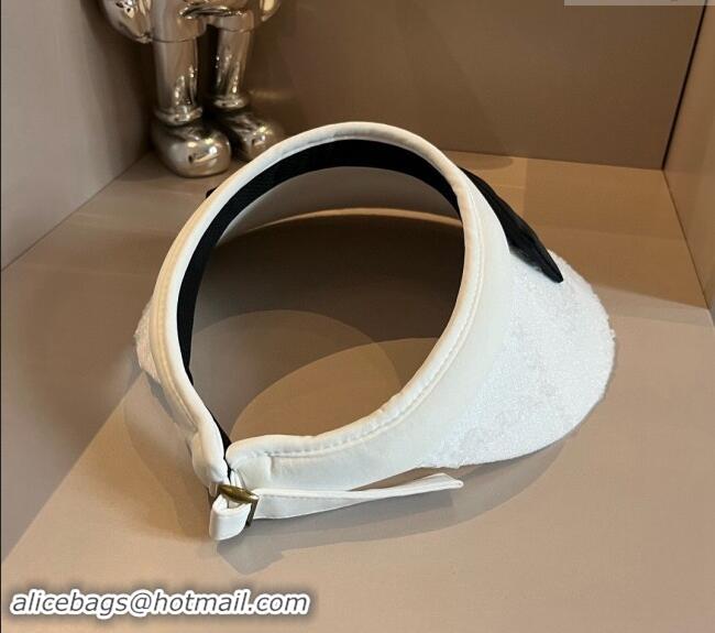 Spot Bulk Chanel Visor Hat 061901 White 2024