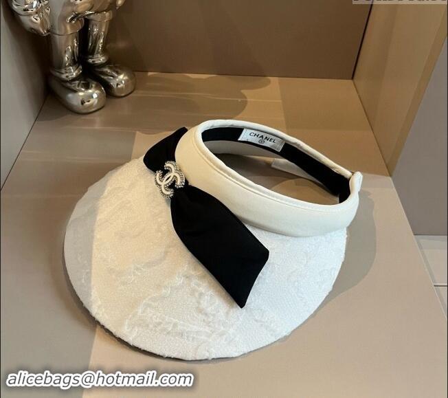 Spot Bulk Chanel Visor Hat 061901 White 2024