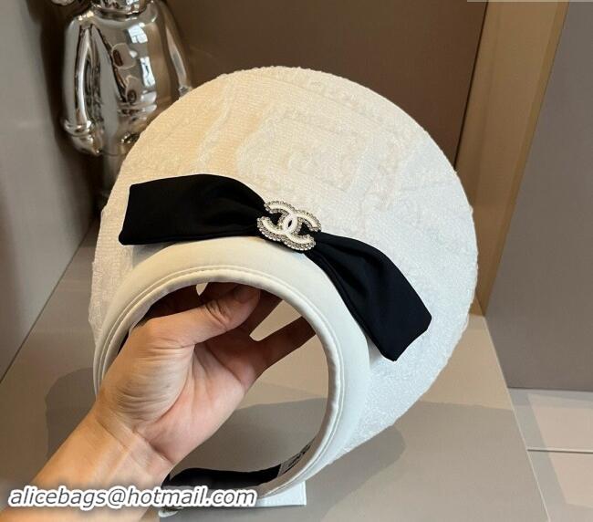 Spot Bulk Chanel Visor Hat 061901 White 2024