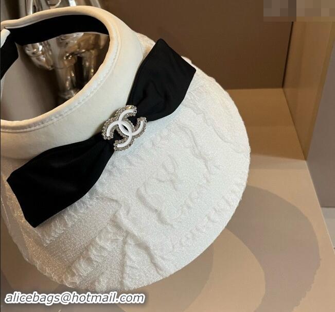 Spot Bulk Chanel Visor Hat 061901 White 2024