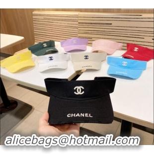 Fashion Show Collections Chanel Canvas Visor Hat 0619 Black 2024