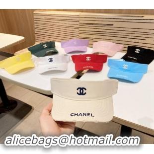 Sophisticated Chanel Canvas Visor Hat 0619 White 2024