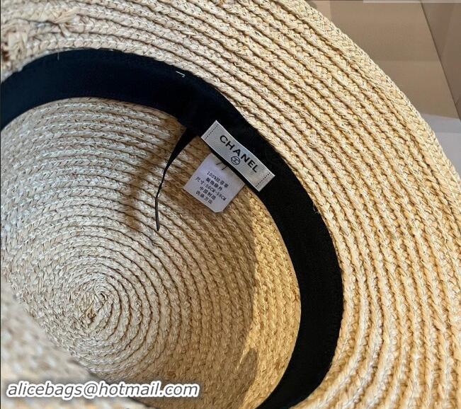 New Cheap Chanel Straw Bucket Hat with Bow 071001 2024