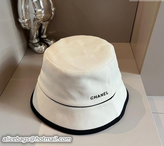 Inexpensive Chanel Fabric Bucket hat 073001 White 2024