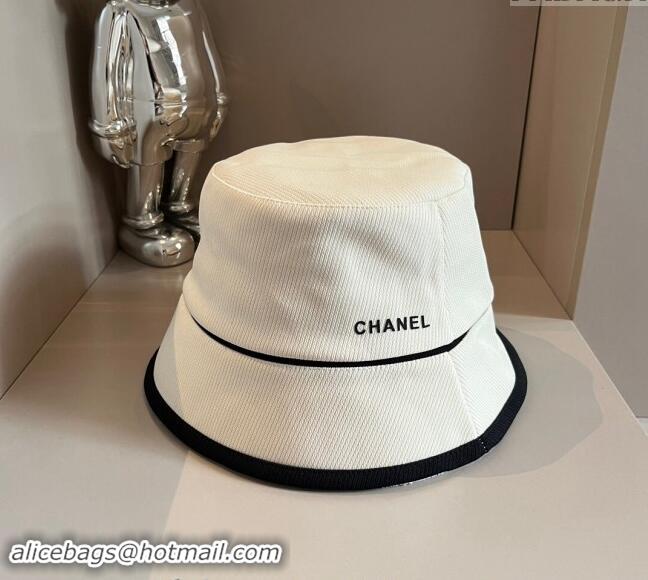 Inexpensive Chanel Fabric Bucket hat 073001 White 2024