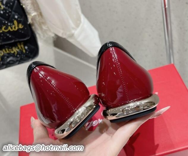 Grade Quality Roger Vivier Viv' Podium Ballerinas flat in patent leather dark burgundy 725004