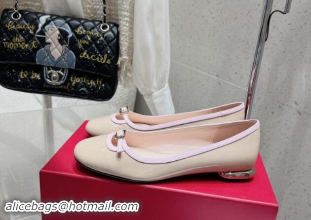 Sumptuous Roger Vivier Viv' Podium Ballerinas flat in patent leather Nude 725005