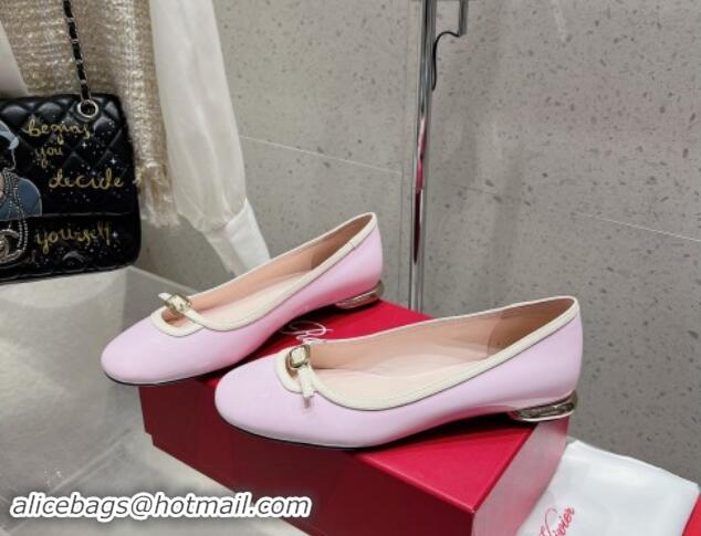 Best Product Roger Vivier Viv' Podium Ballerinas flat in patent leather Light Purple 725006