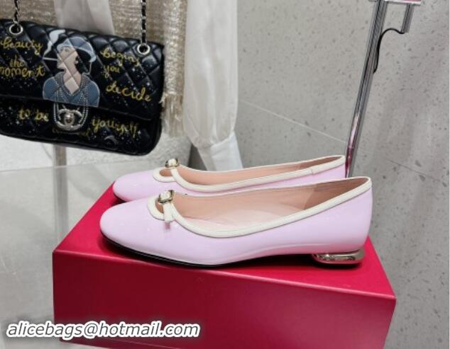 Best Product Roger Vivier Viv' Podium Ballerinas flat in patent leather Light Purple 725006