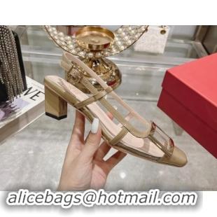 Charming Roger Vivier Belle Vivier Slingback Pumps 4.5cm in PVC Khaki 812122