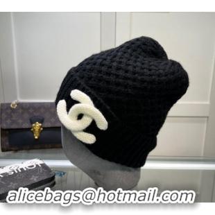 Grade Quality Chanel Knit Hat with Maxi CC CH082301 Black 2024