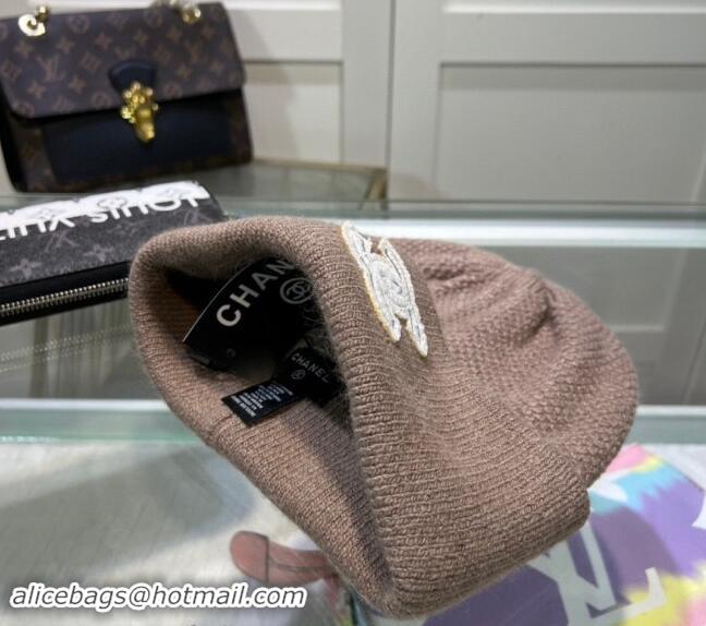 Buy Cheap Chanel Knit Hat with CC Patch CH082302 Grey 2024