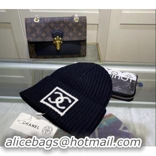 New Product Chanel Knit Hat with Framed CC CH082303 Black 2024