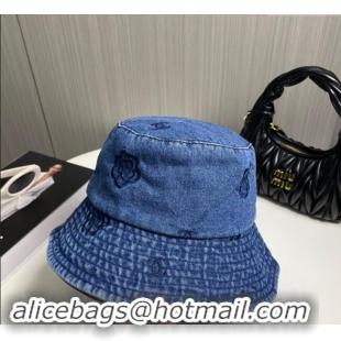 Market Sells Chanel Camellia Denim Bucket Hat CH082304 Blue 2024