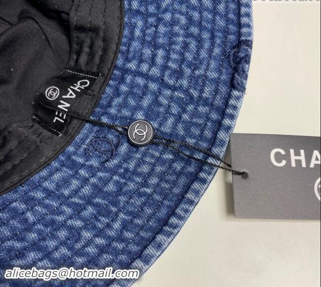 Market Sells Chanel Camellia Denim Bucket Hat CH082304 Blue 2024