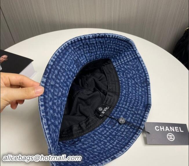 Market Sells Chanel Camellia Denim Bucket Hat CH082304 Blue 2024