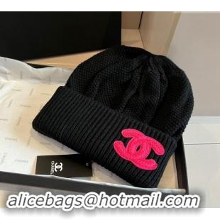 Super Quality Chanel Knit hat with Maxi CC CH091302 Black 2024