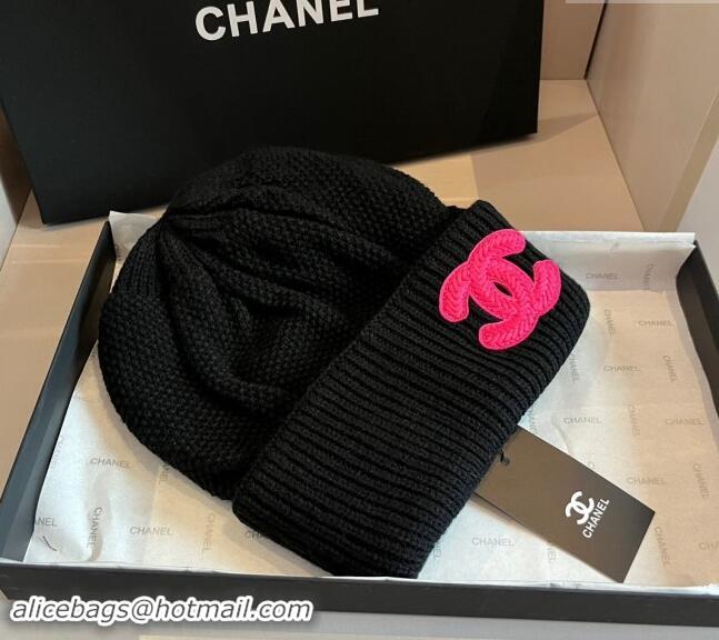 Super Quality Chanel Knit hat with Maxi CC CH091302 Black 2024