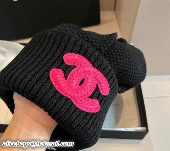 Super Quality Chanel Knit hat with Maxi CC CH091302 Black 2024