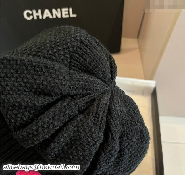 Super Quality Chanel Knit hat with Maxi CC CH091302 Black 2024