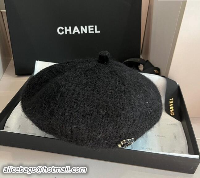 New Fashion Chanel Knit Beret Hat CH091303 Black 2024