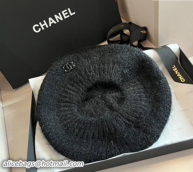 New Fashion Chanel Knit Beret Hat CH091303 Black 2024