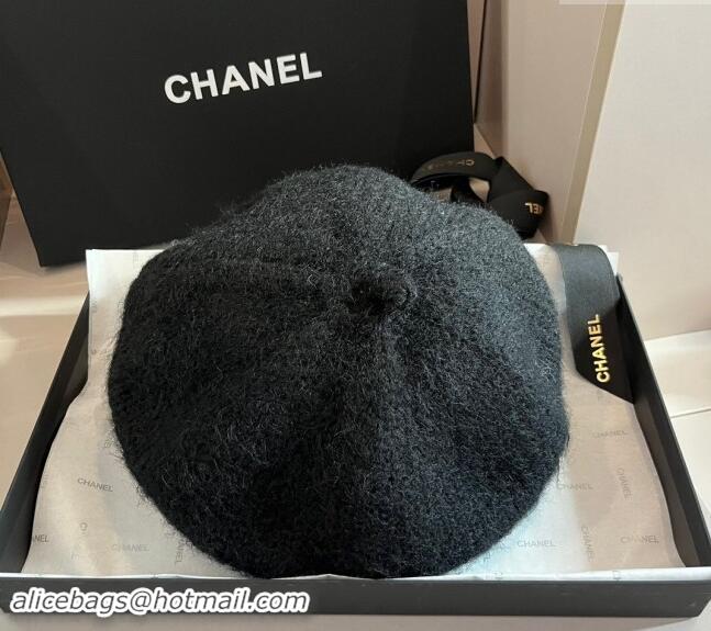 New Fashion Chanel Knit Beret Hat CH091303 Black 2024