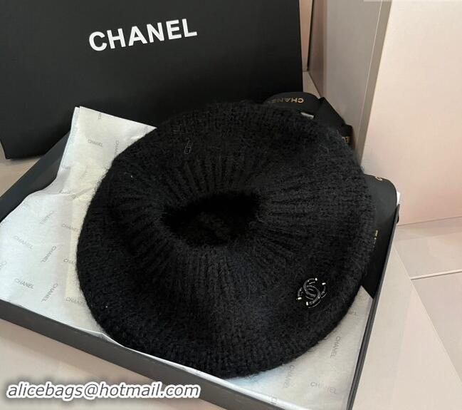 New Fashion Chanel Knit Beret Hat CH091303 Black 2024