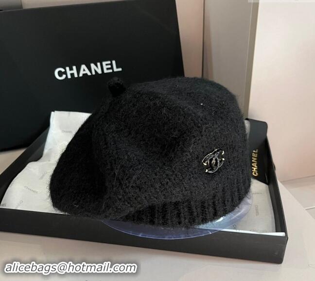 New Fashion Chanel Knit Beret Hat CH091303 Black 2024