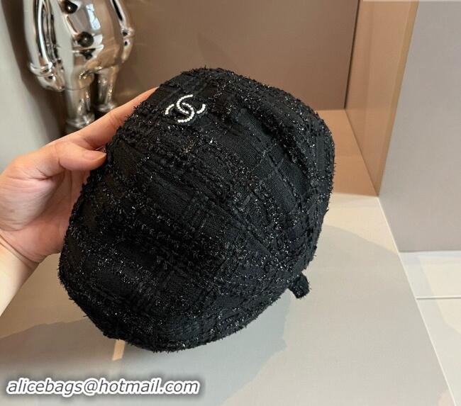 Classic Specials Chanel Tweed Beret Hat CH091304 Black 2024