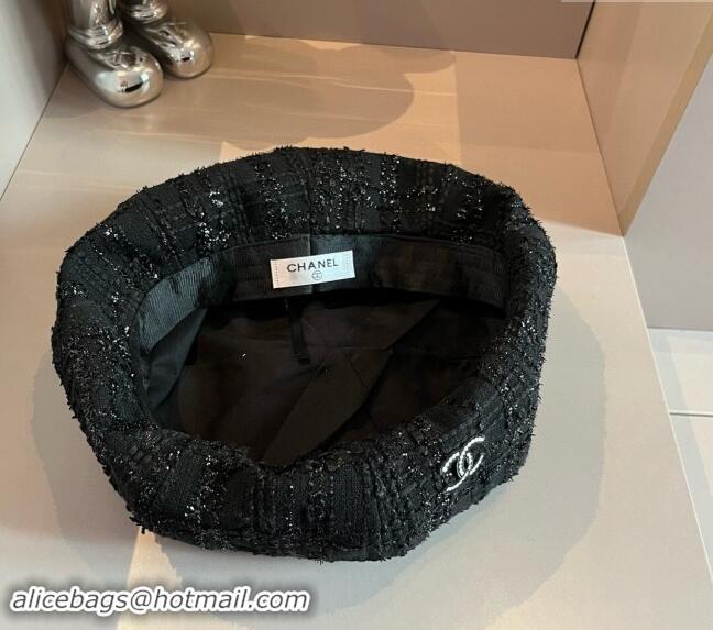 Classic Specials Chanel Tweed Beret Hat CH091304 Black 2024