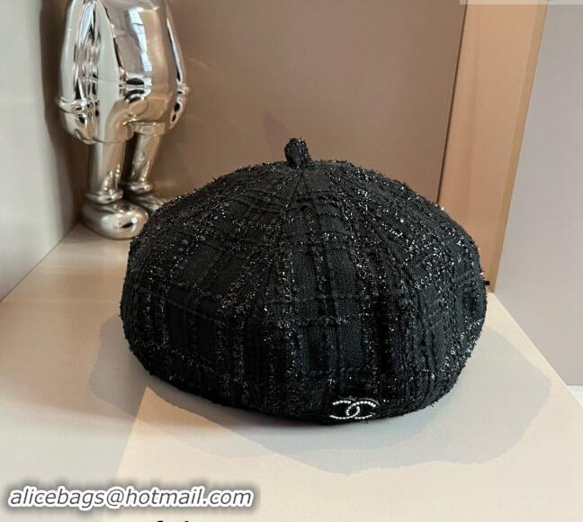 Classic Specials Chanel Tweed Beret Hat CH091304 Black 2024