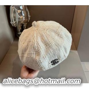 Market Sells Chanel Tweed Beret hat CH091304 White 2024