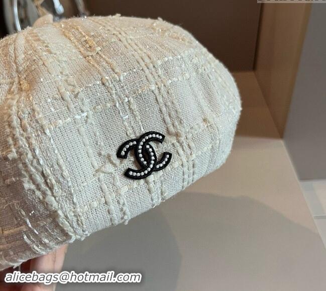 Market Sells Chanel Tweed Beret hat CH091304 White 2024