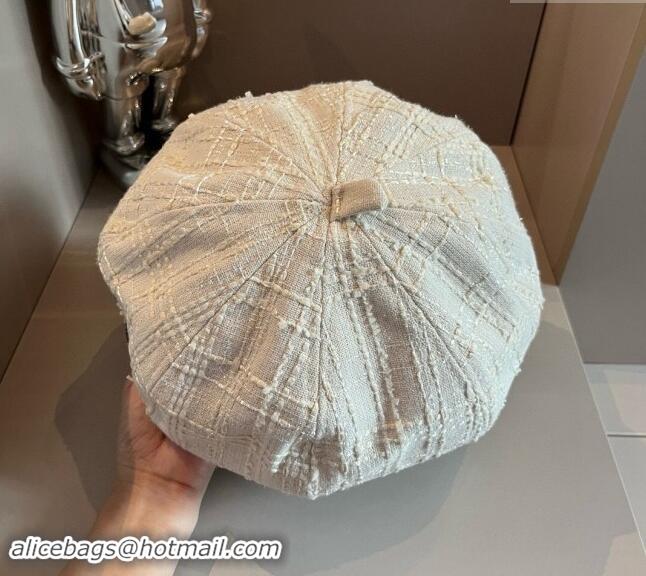 Market Sells Chanel Tweed Beret hat CH091304 White 2024