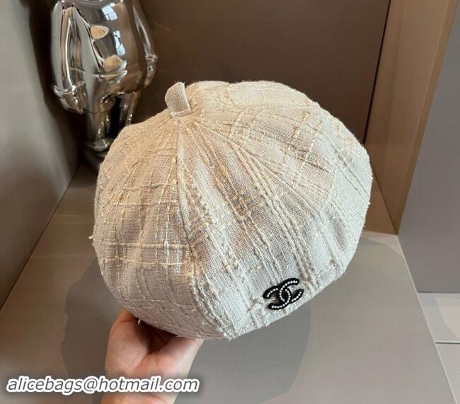 Market Sells Chanel Tweed Beret hat CH091304 White 2024