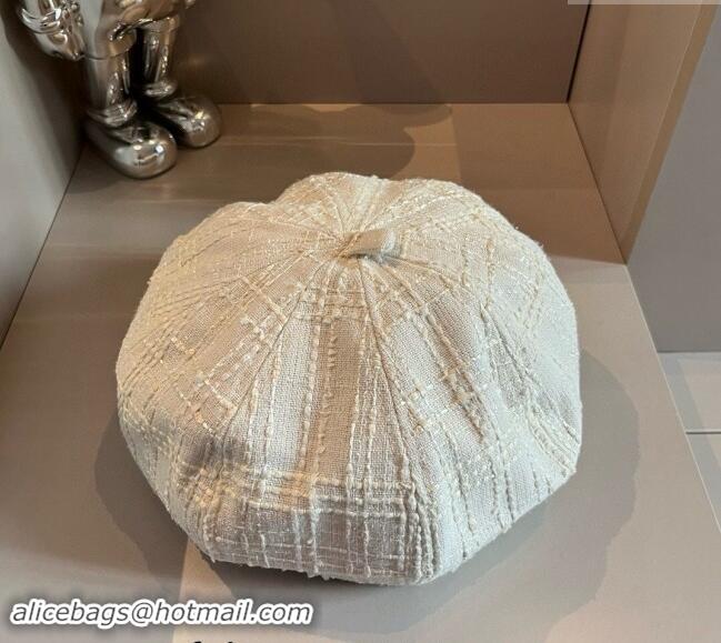 Market Sells Chanel Tweed Beret hat CH091304 White 2024