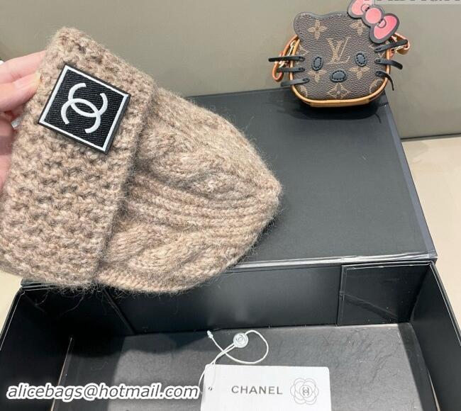 Market Sells Chanel Knit Hat with CC Patch CH091306 Beige 2024