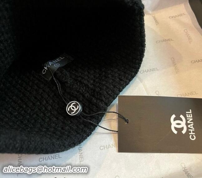 Inexpensive Chanel Knit hat and Scarf Set with Maxi CC 1019001 Black 2024