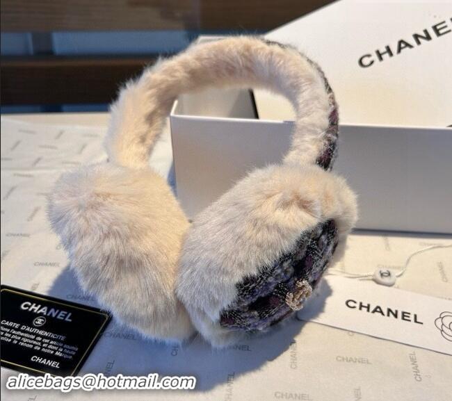 Market Sells Chanel Tweed Snow Earmuff Winter Warm with Pearls CC 1019003 Black 2024