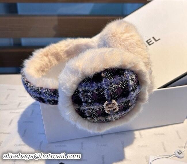 Market Sells Chanel Tweed Snow Earmuff Winter Warm with Pearls CC 1019003 Black 2024