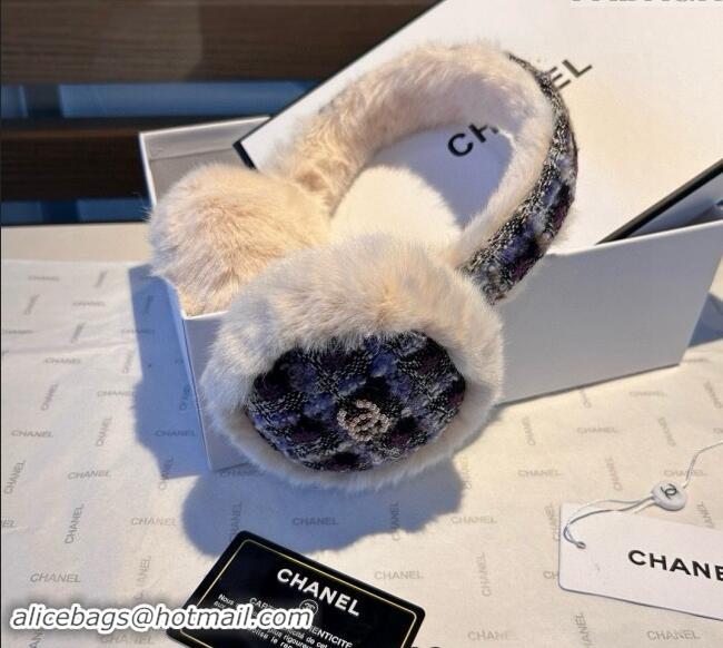 Market Sells Chanel Tweed Snow Earmuff Winter Warm with Pearls CC 1019003 Black 2024