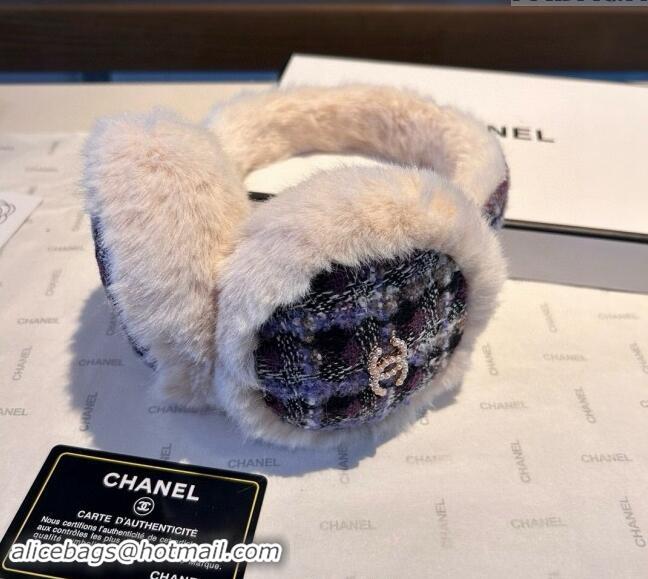 Market Sells Chanel Tweed Snow Earmuff Winter Warm with Pearls CC 1019003 Black 2024